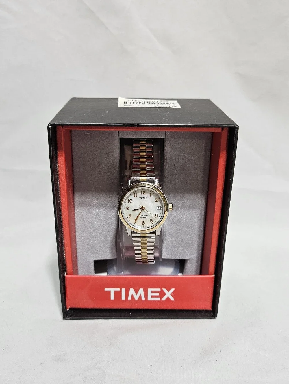 NIB Timex Indiglo Two-Tone Expansion Band Watch | Silver & Gold Tone Date